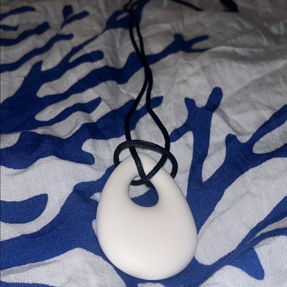 White Pendant soft teething Necklace